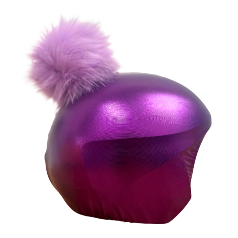 Coolcasc Purple With Purple Pon Pon Helmet Cover