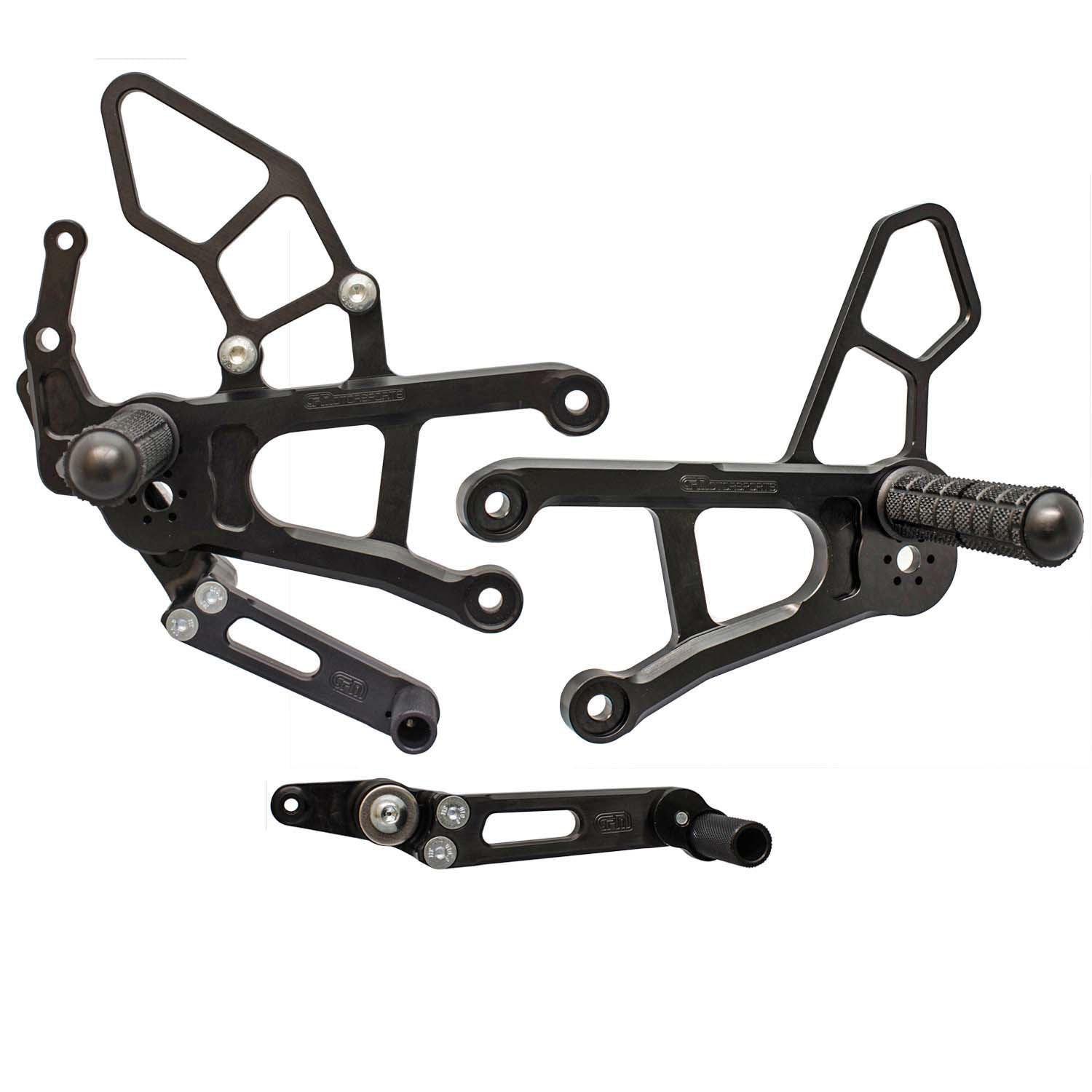 Woodcraft Yamaha FZ10 MT10 STD / GP Shift Complete Rearset Kit w/ Pedals