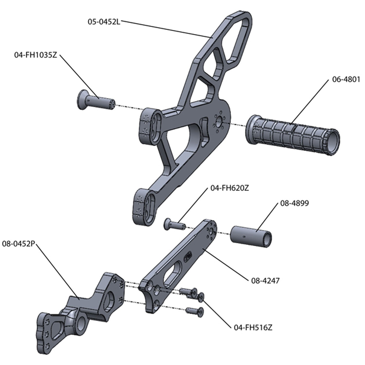 Woodcraft 2009-2014 YZF-R1 YZF-R1LE Rearset w/ Shifter Pedal