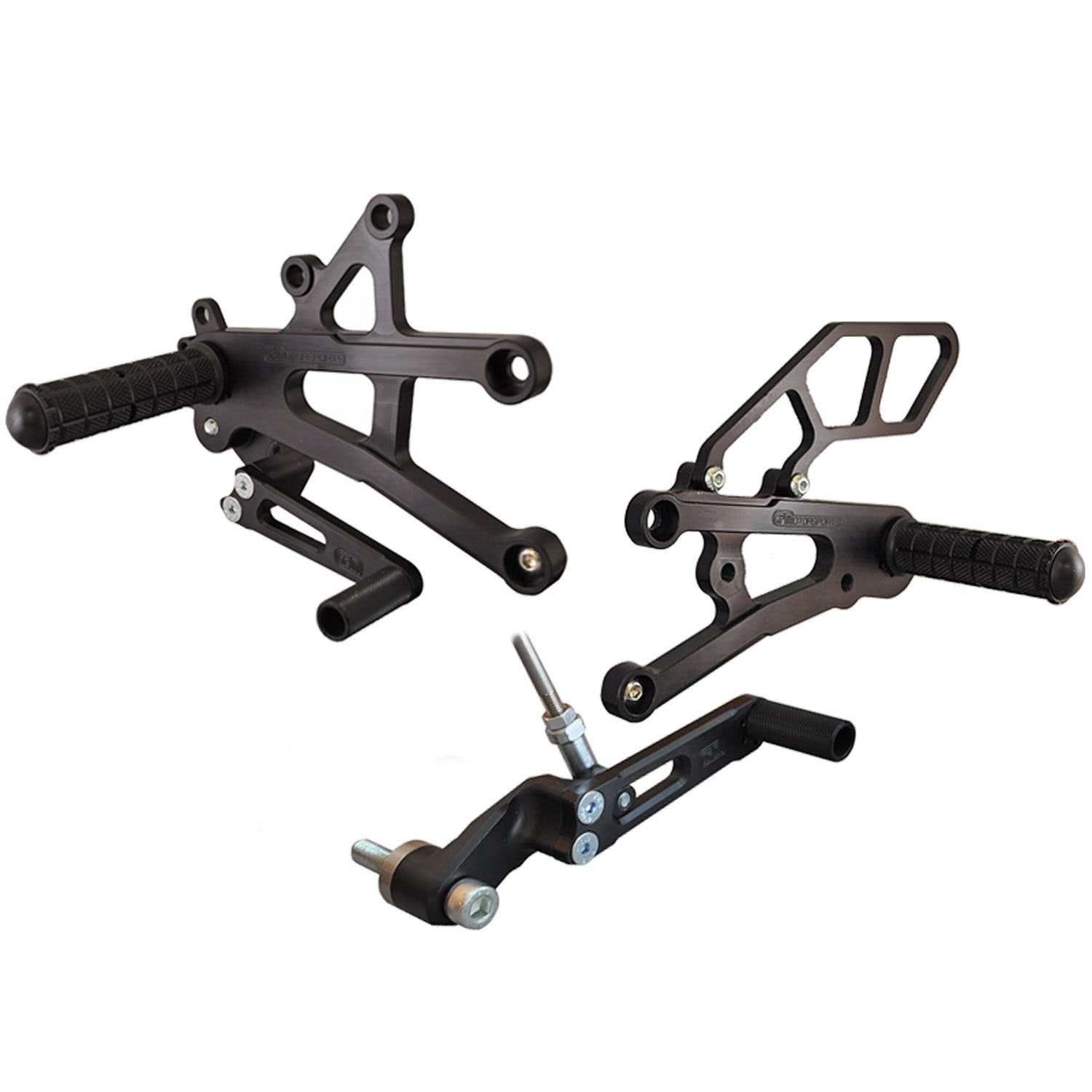 Woodcraft 2013-2017 Triumph Street Triple Complete Rearset Kit w/ Pedals (NO QS)