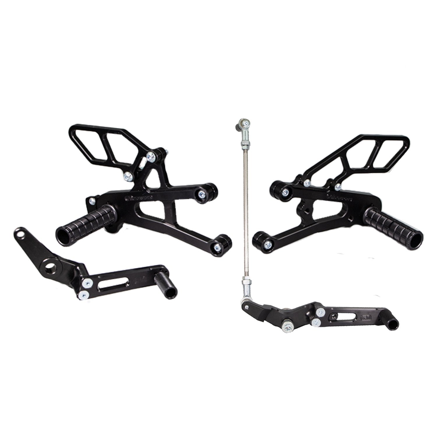 Woodcraft 2017-2021 Triumph 765 / Street Triple GP Shift Complete Rearset Kit w/ Pedals & Aftermarket Push QS