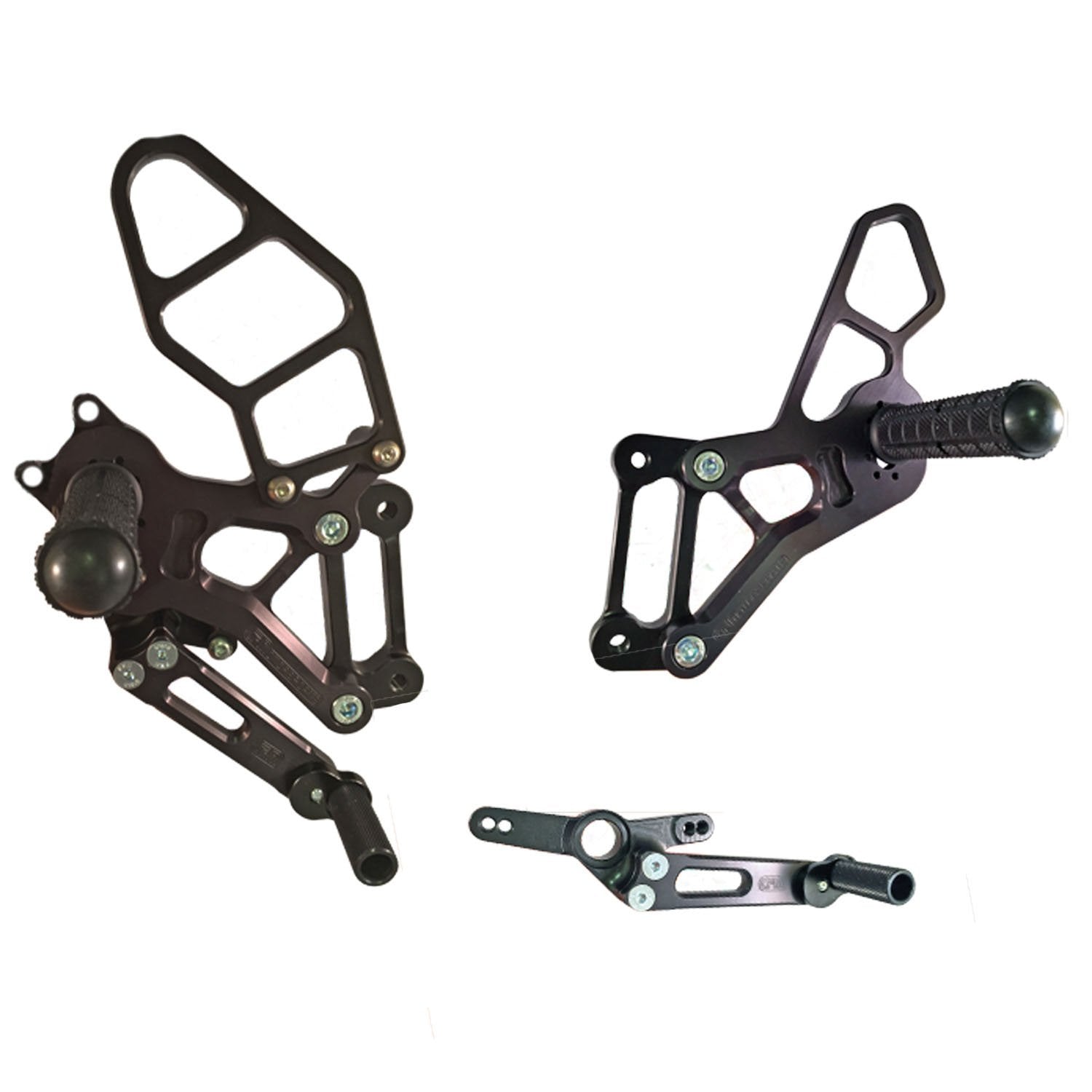 Woodcraft BMW S1000R S1000XR STD / GP Shift Completet Rearset Kit w/ Pedals