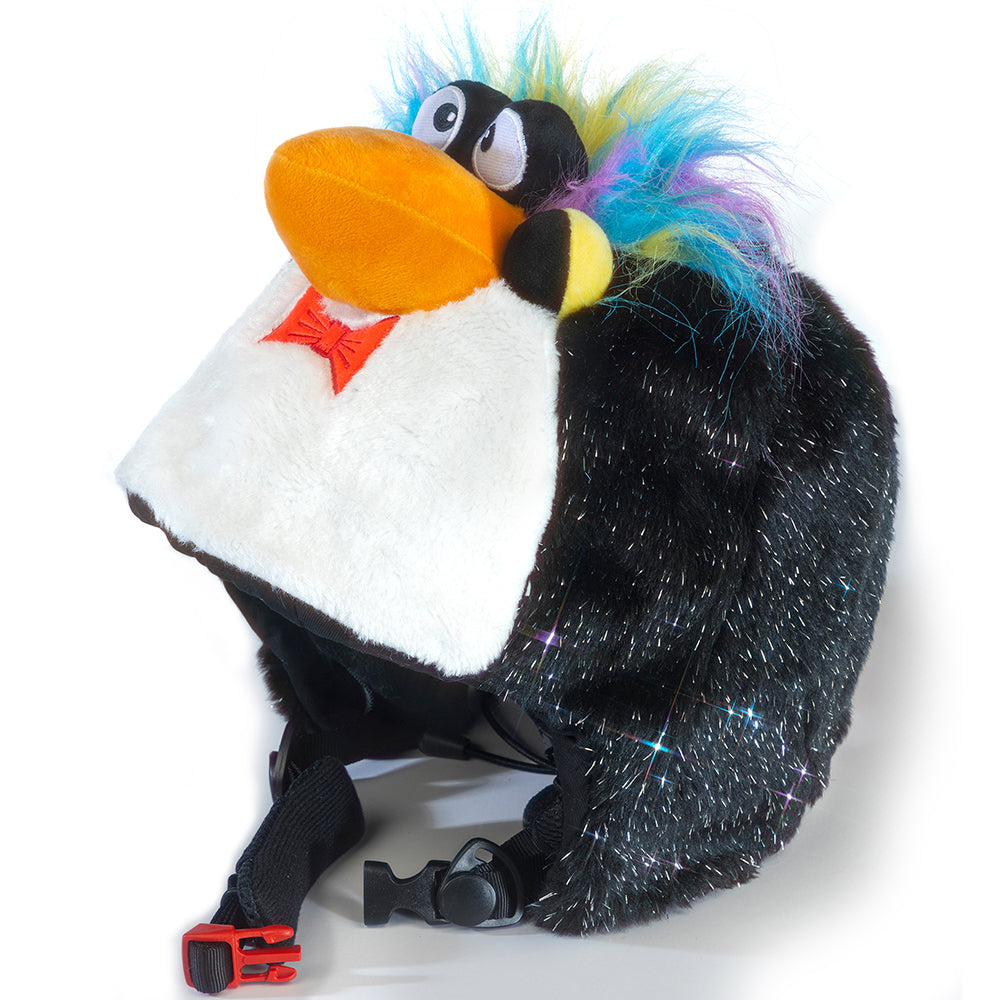 furry snowboard helmet CrazeeHeads Edwin The Penguin Ski Helmet Cover