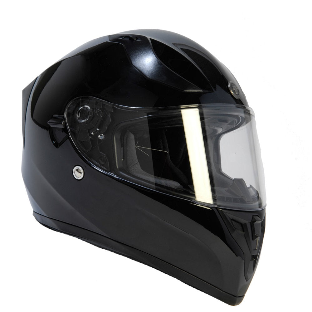 TORC T-15 Solid Black Full Face Street Bluetooth Motorcycle Helmet