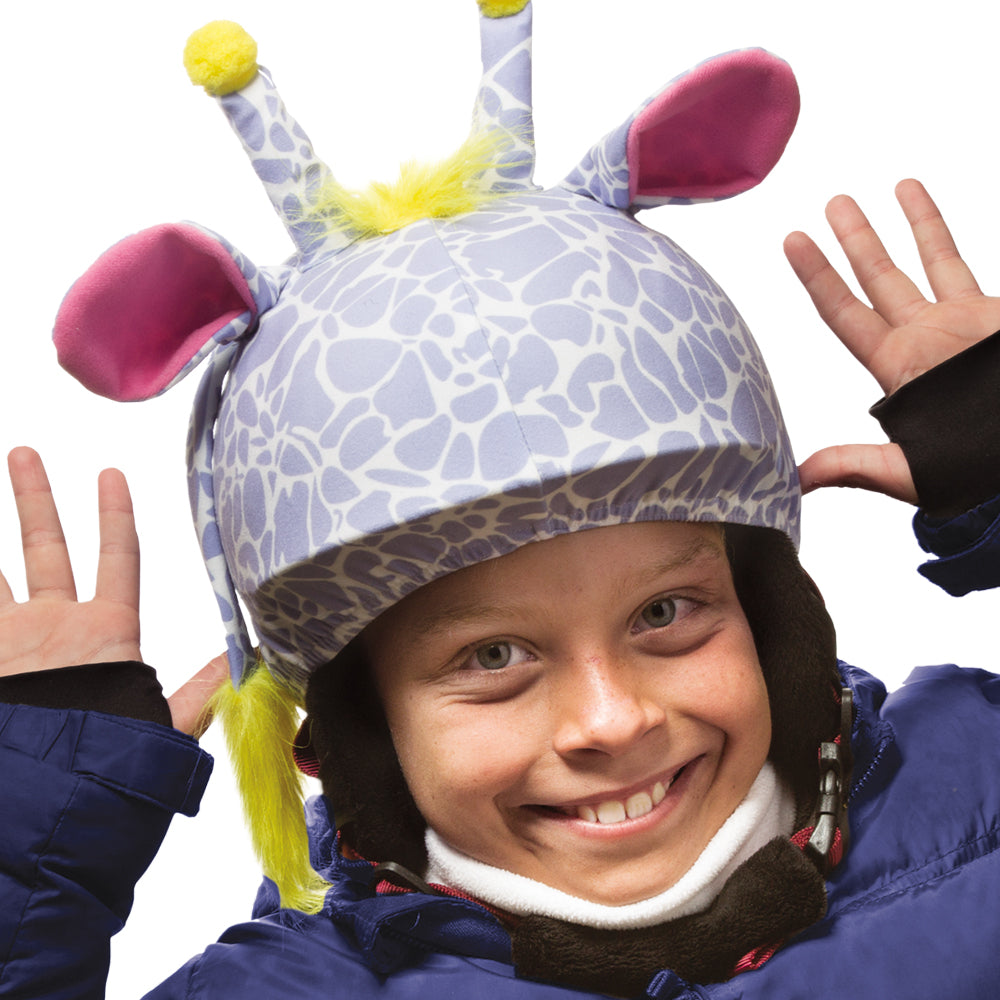 CrazeeHeads Stretch The Purple Giraffe Ski Helmet Cover