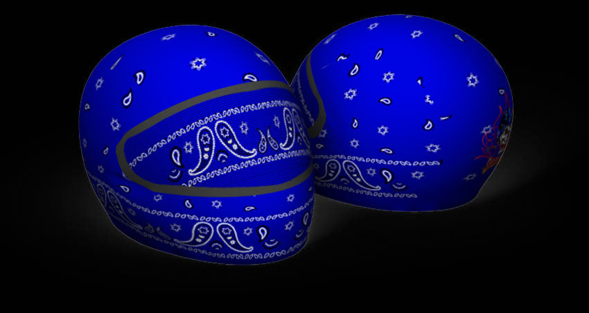 Skullskins Blue Bandana Full Face Motorcycle Helmet Cover