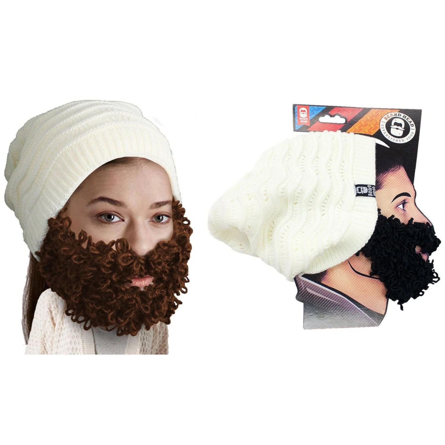 Beard Head Curly Pearl Bearded Face Mask & Hat (2 Colors)