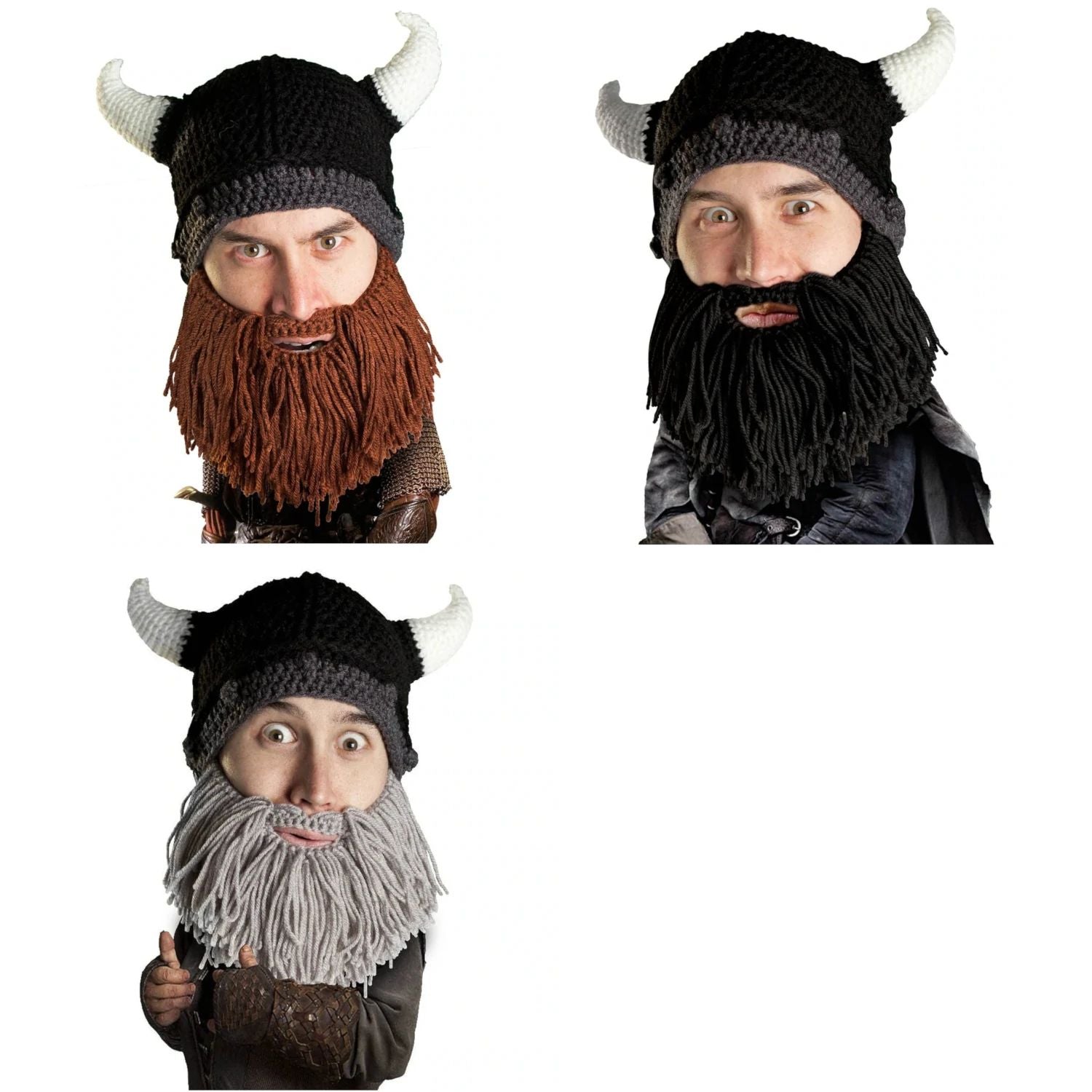 Beard Head Barbarian Looter Bearded Face Mask & Hat (3 Colors)