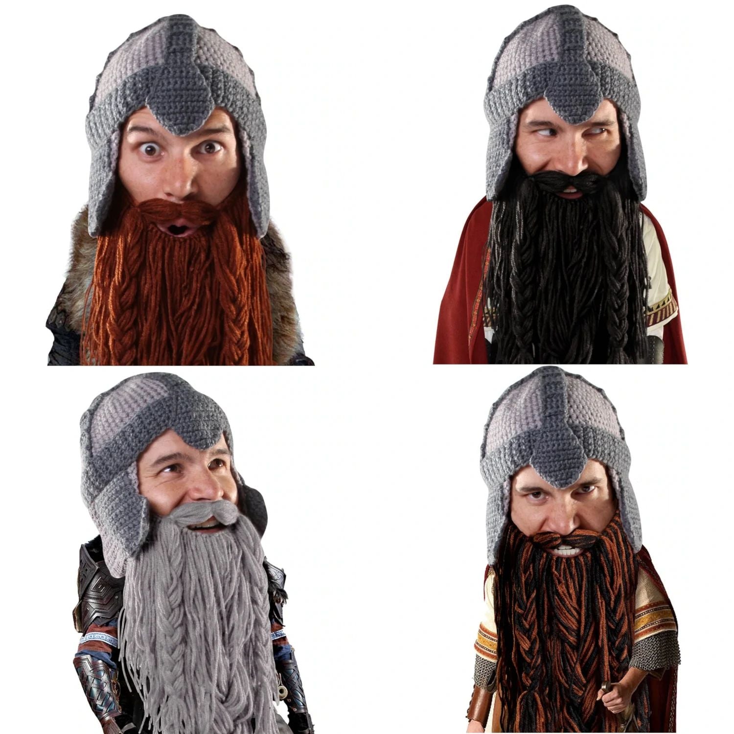 Beard Head Barbarian Warrior Bearded Face Mask & Hat (4 Colors)