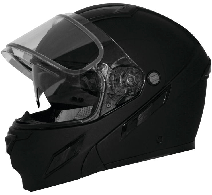 Zox Brigade SVS Matte Black Double Faceshield Modular Snowmobile Helmet