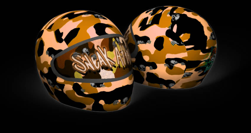 Skullskins Brown Camo Full Face Motorcycle Helmet Cover