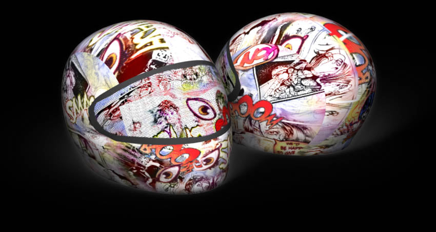comic book motorcycle helmets Skullskins Comic Book Full Face Motorcycle Helmet Cover