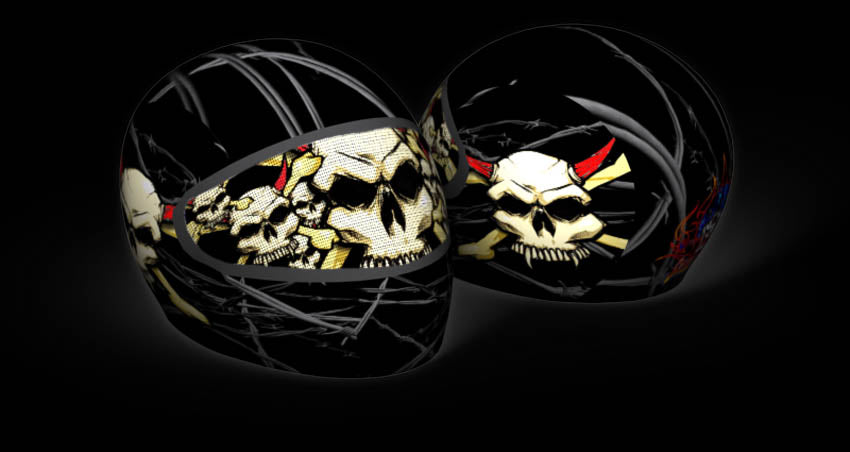 full face motorcycle helmet skull Skullskins Skull Crossbones Full Face Motorcycle Helmet Cover