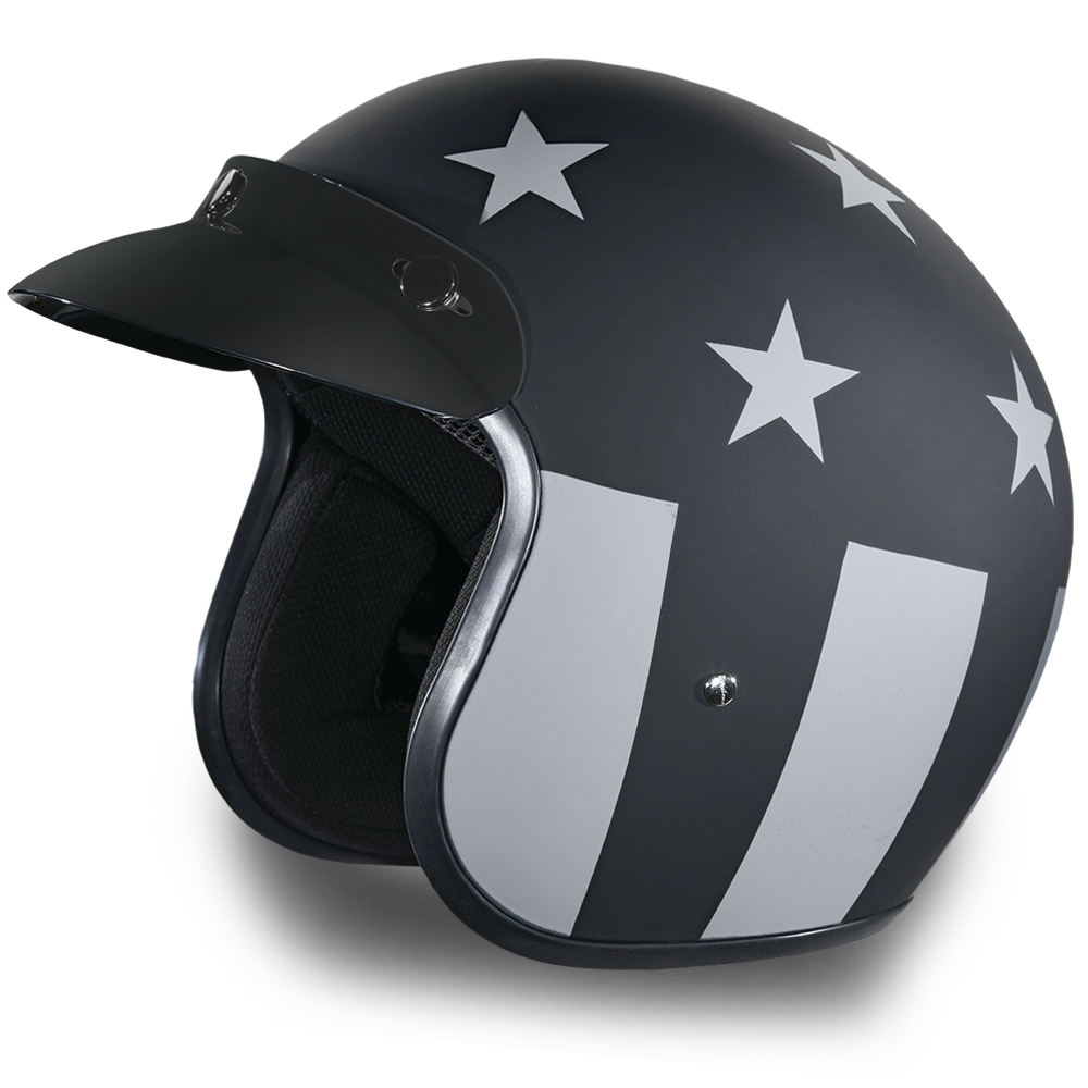 Daytona Cruiser Captain America Stealth Open Face Motorcycle Helmet (XS - 2XL)