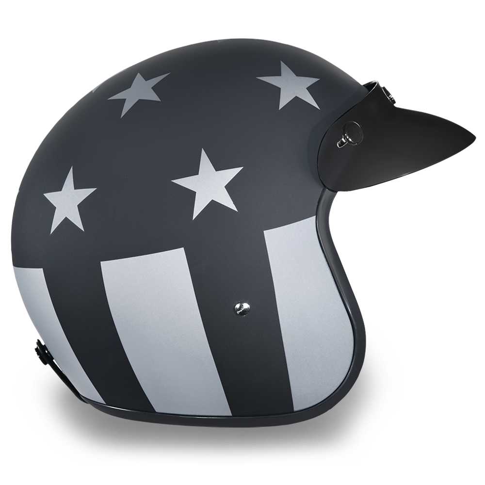 Daytona Cruiser Captain America Stealth Open Face Motorcycle Helmet (XS - 2XL)