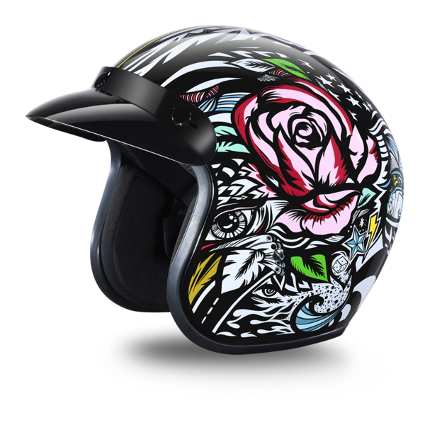 Daytona Cruiser Tribal D.O.T. Open Face Motorcycle Helmet (XS-2XL)