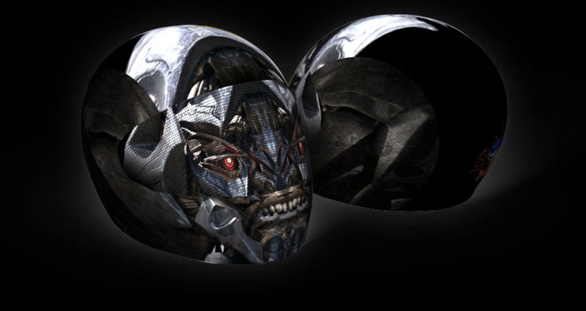 decepticon motorcycle helmet Skullskins Deception Megatron Full Face Motorcycle Helmet Cover