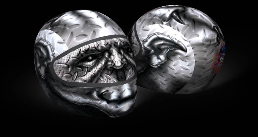Skullskins Diamond Plate Full Face Motorcycle Helmet Cover