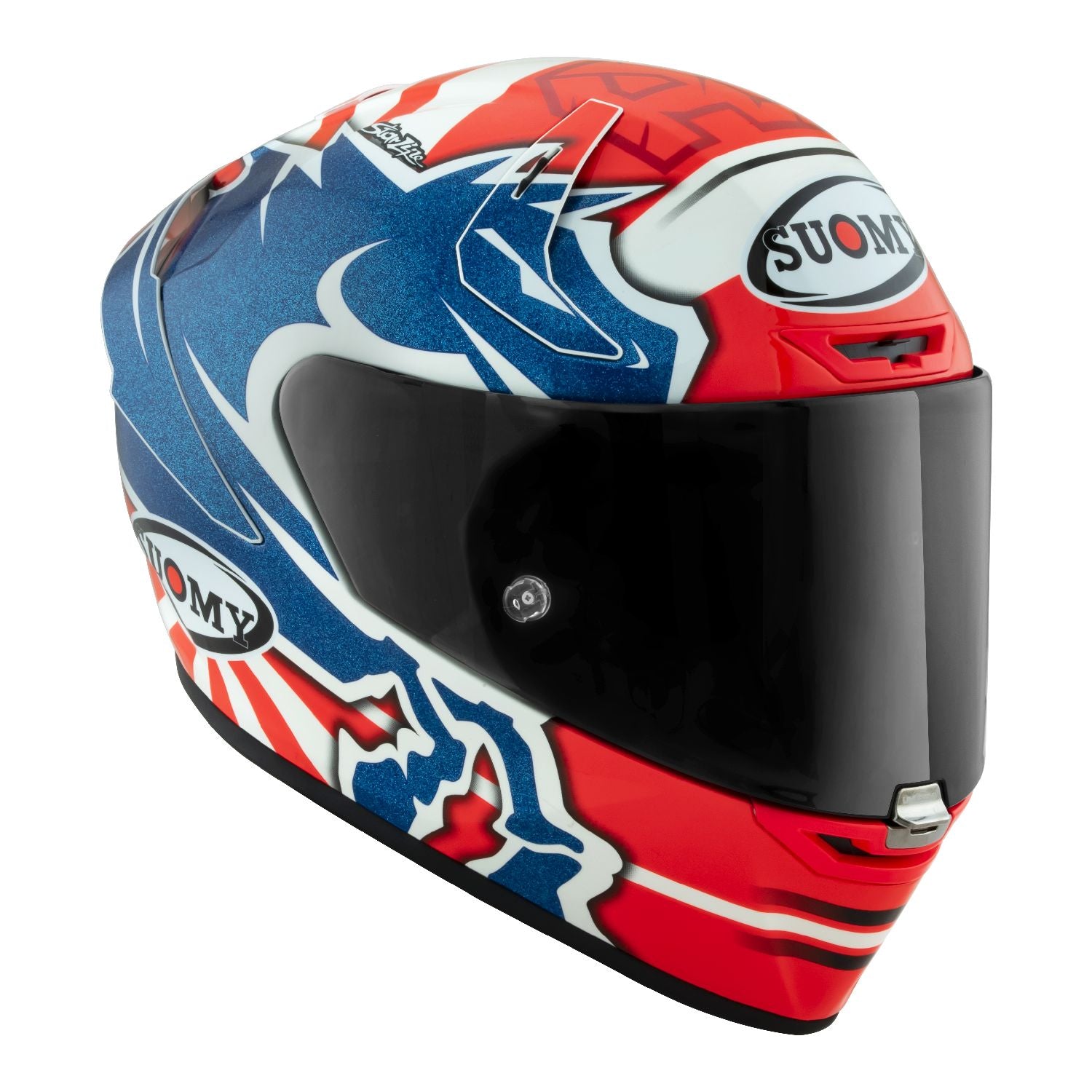 Suomy Sr-gp Dovi Replica No Logo Motorcycle Helmet Blue/Red XS Suomy Sr-gp Dovi Replica No Logo Motorcycle Helmet Blue/Red XS