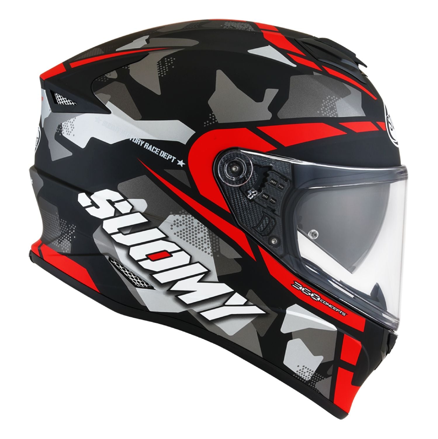 Suomy Stellar Race Squad Matt Red Full Face Motorcycle Helmet (XS - 2XL)