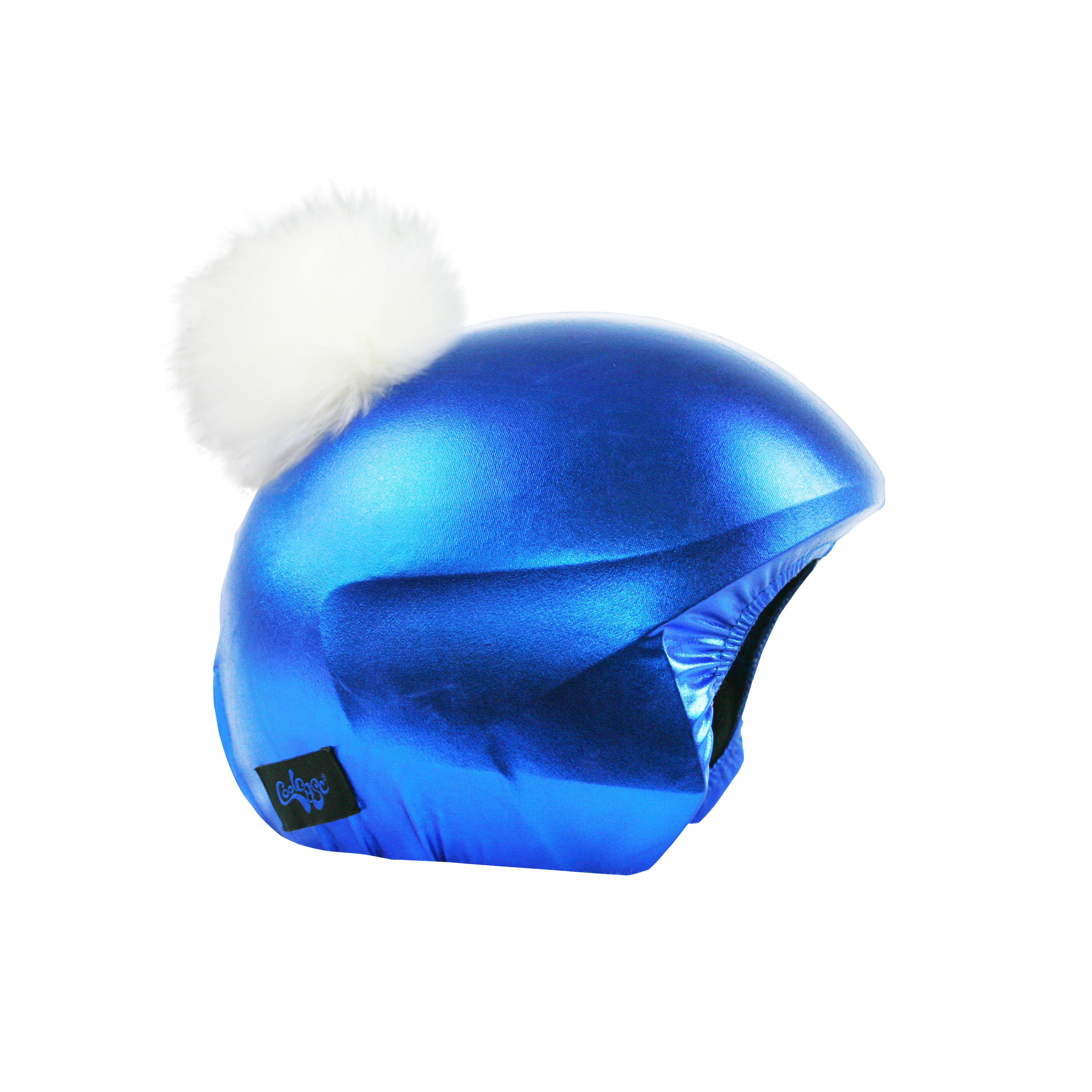 Coolcasc Blue White Pon Pon Helmet Cover