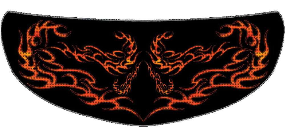 Skullskins Black Fire Tribal Motorcycle Helmet Shield Sticker