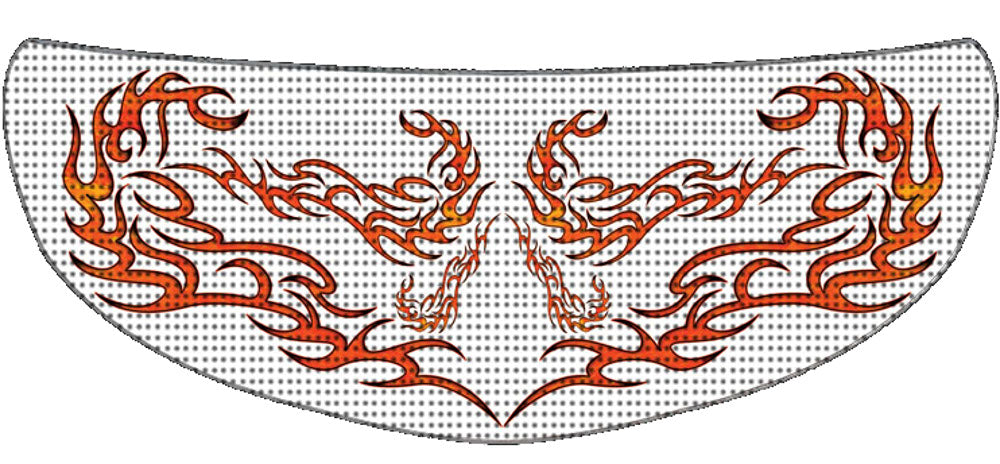Skullskins White Fire Tribal Motorcycle Helmet Shield Sticker