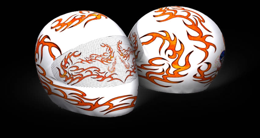 Skullskins White Fire Tribal Full Face Motorcycle Helmet Cover