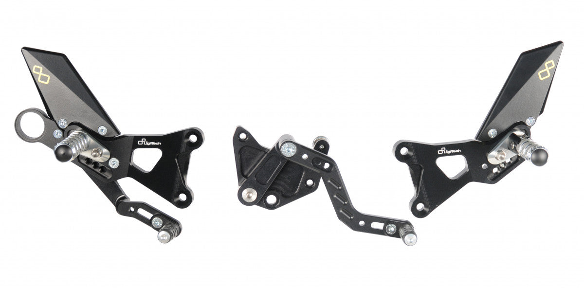 Lightech BMW S1000R S1000RR HP4 Reverse Shift Rearsets & Folding Foot Pegs