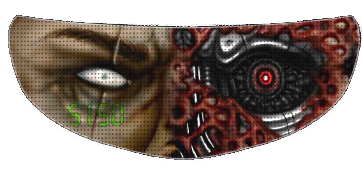 Skullskins Half & Half Man Terminator Motorcycle Helmet Shield Sticker