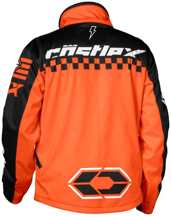 Castle R22 Orange Black White Winter Snowmobile Snocross Race Jacket (S - XL)