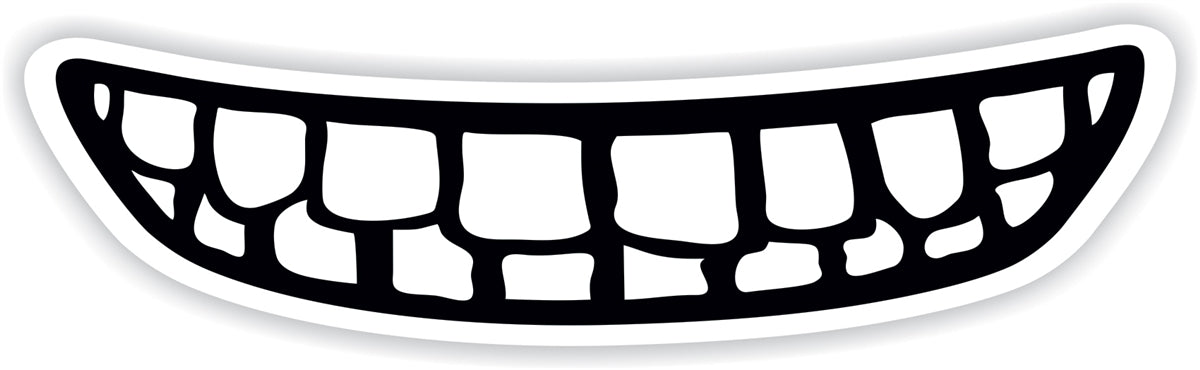 Big Teeth Motorcycle Helmet Mouth Decal