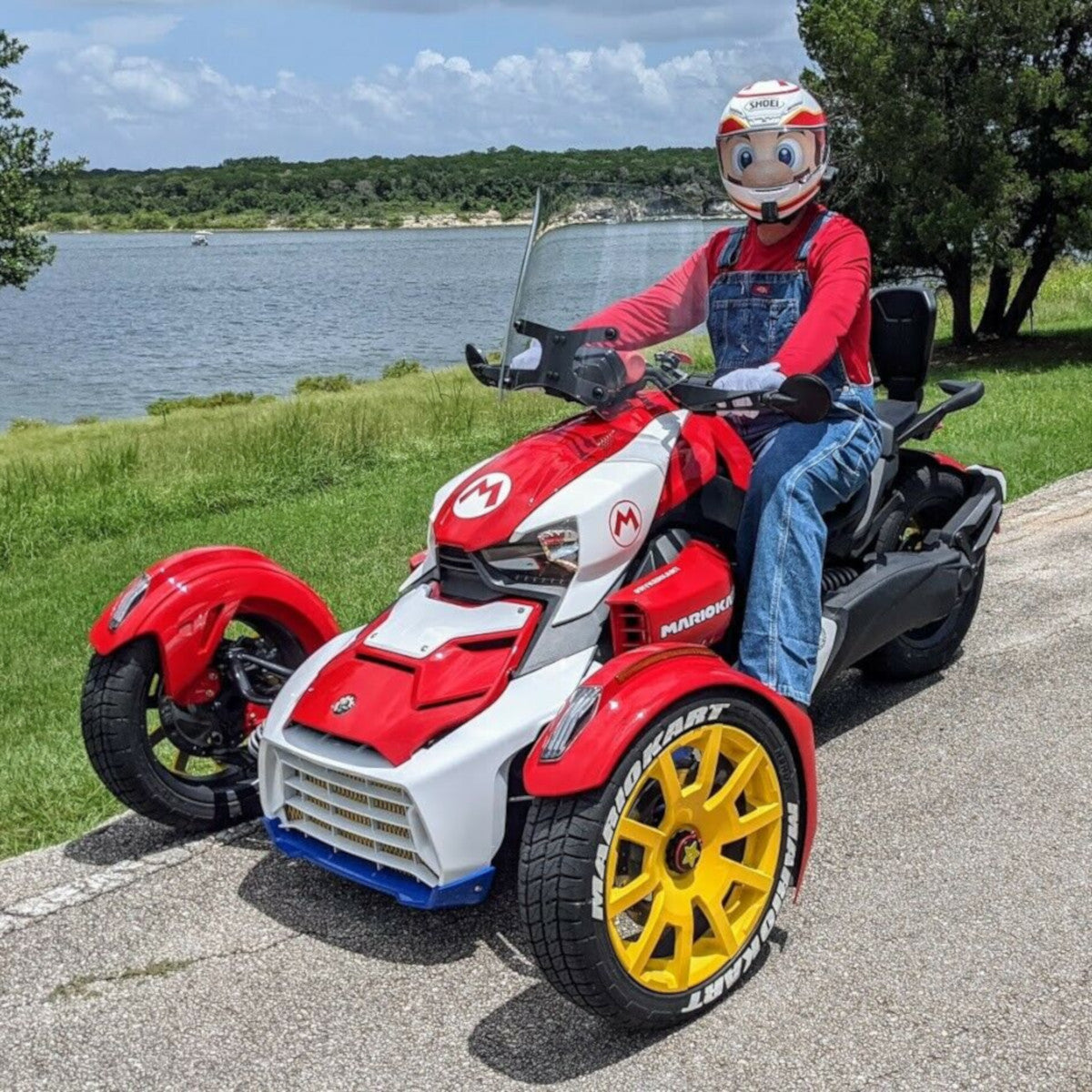 Super Mario Motorcycle Helmet Visor Sticker