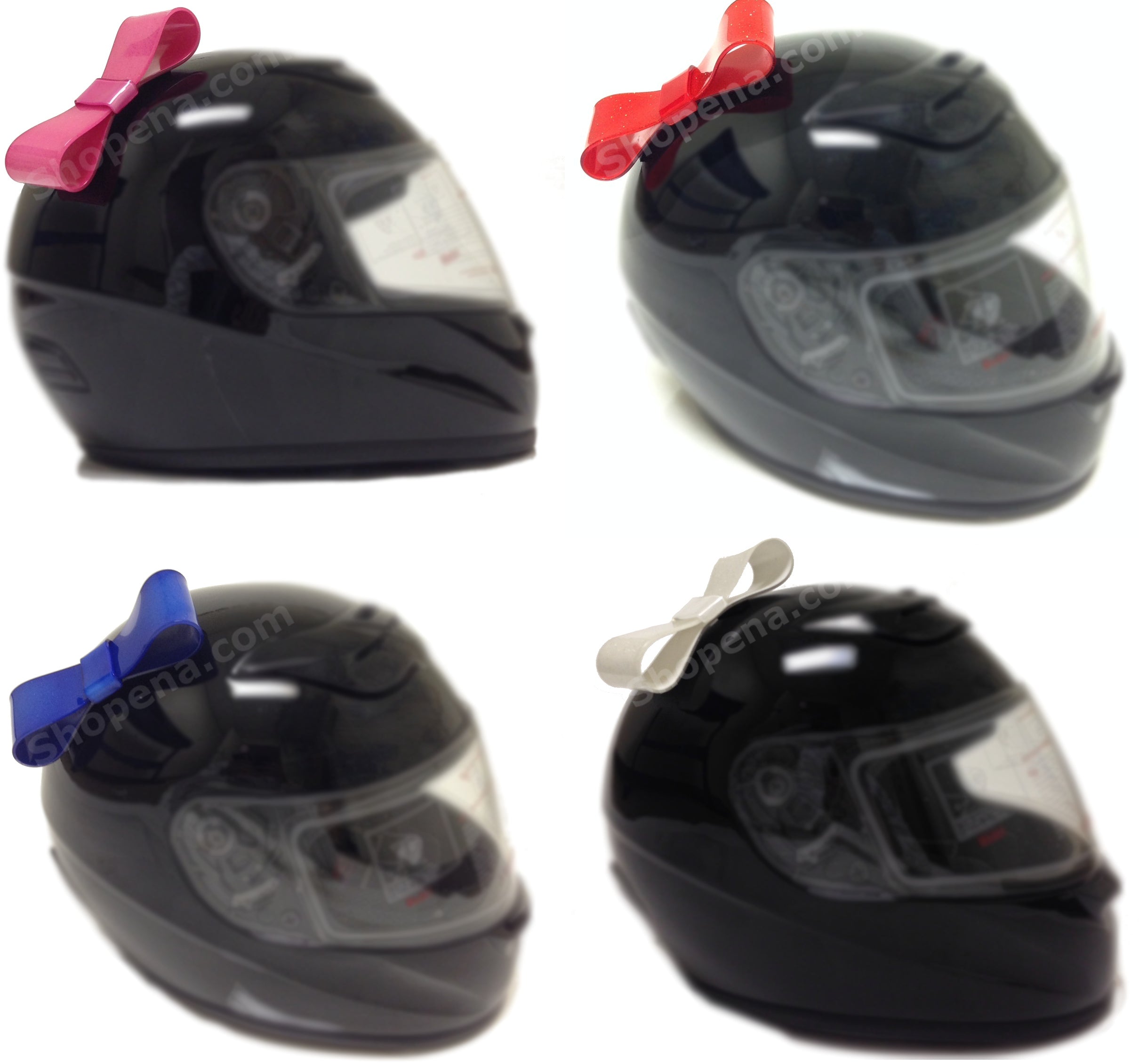 black bow for motorcycle helmet Stick On Motorcycle Helmet Bow (4 Colors)