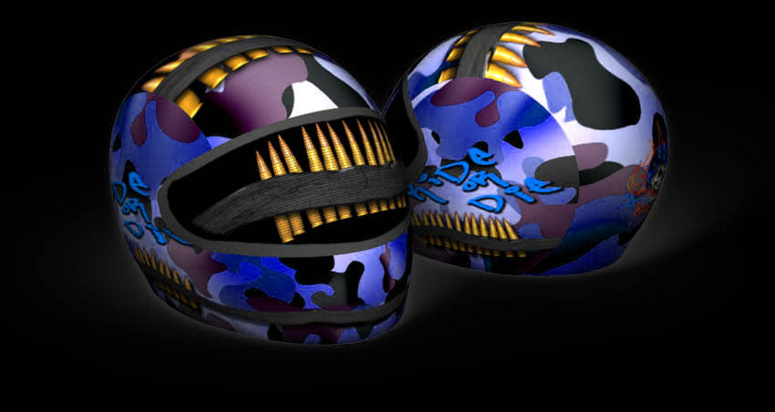 Skullskins Blue Ride Or Die Full Face Motorcycle Helmet Cover