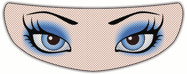 Lady Blue Eyes Motorcycle Helmet Shield Sticker