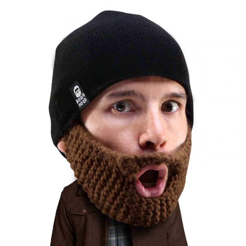 Beard Head Stubble Populous Brown Bearded Face Mask & Hat