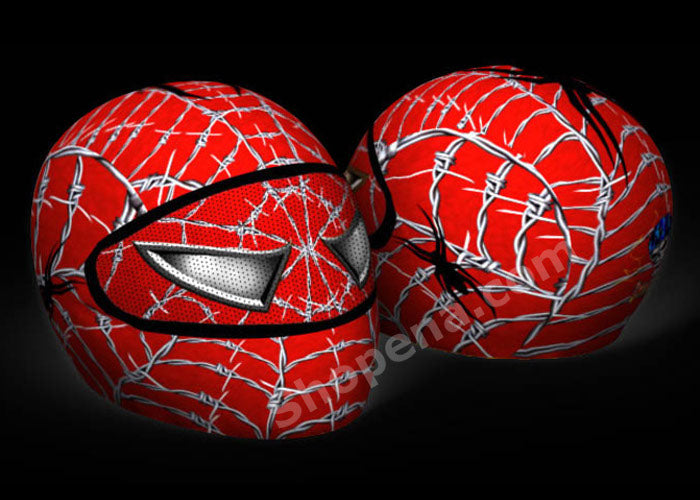 custom spiderman motorcycle helmet Skullskins Spider-Man Wired Web Red Full Face Motorcycle Helmet Cover