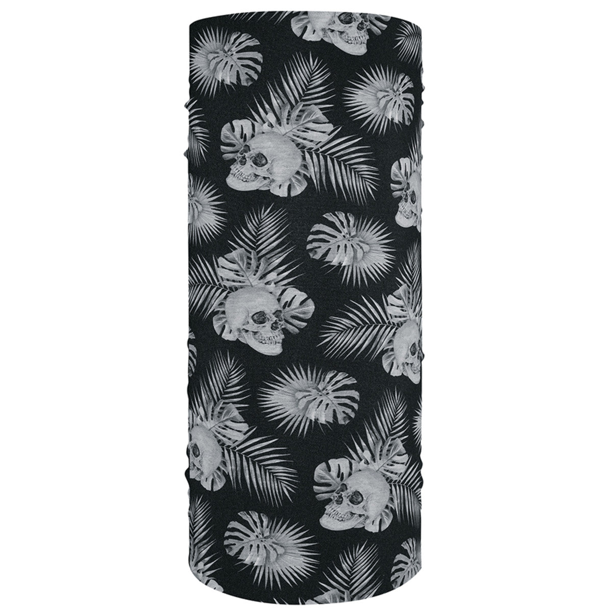 Zanheadgear Polyester Motley Tube® Black & White Tropical Skull Face Mask