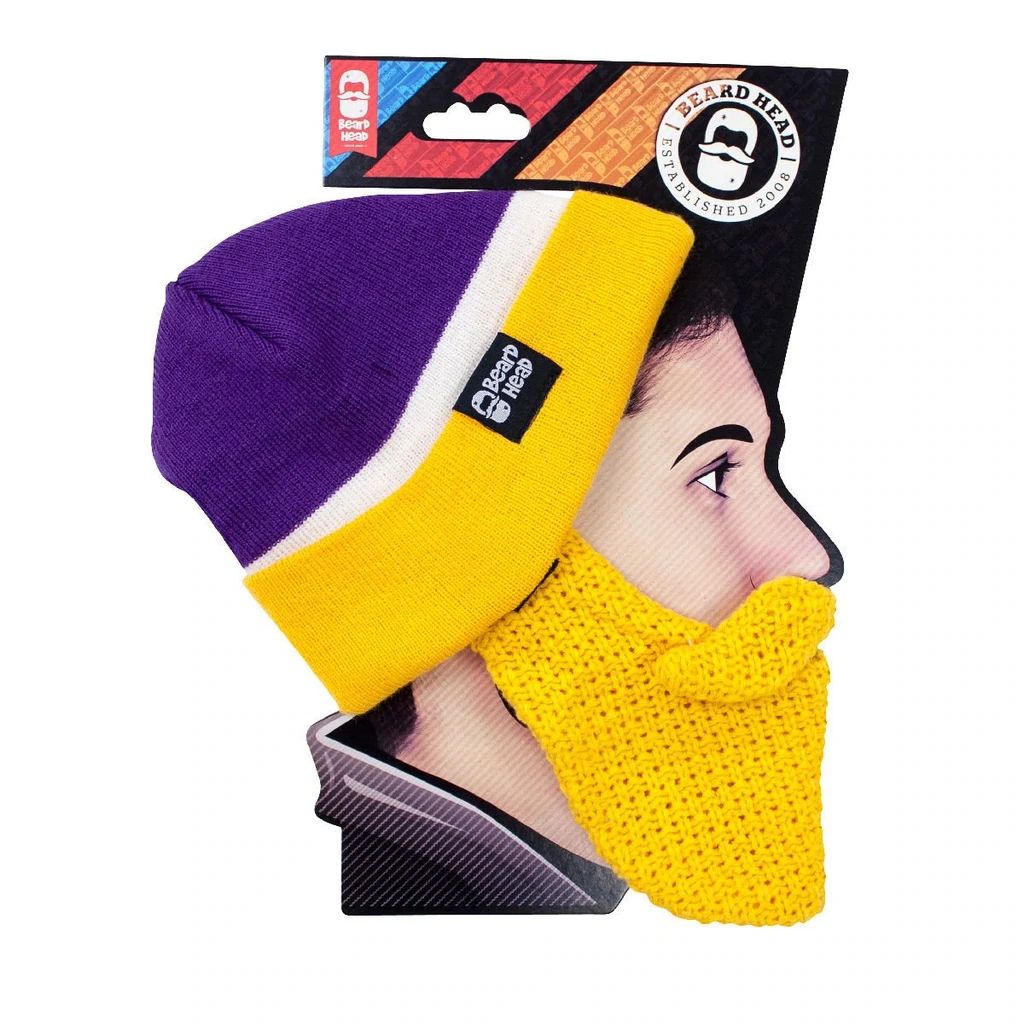 Beard Head Minnesota Vikings Colors Classic Bearded Face Mask & Hat
