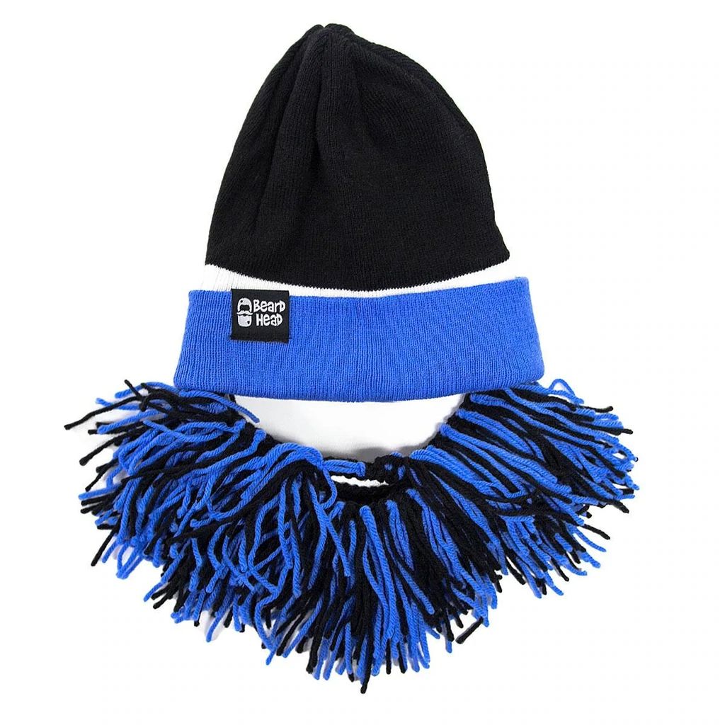 Beard Head Carolina Panthers Colors Barbarian Bearded Face Mask & Hat