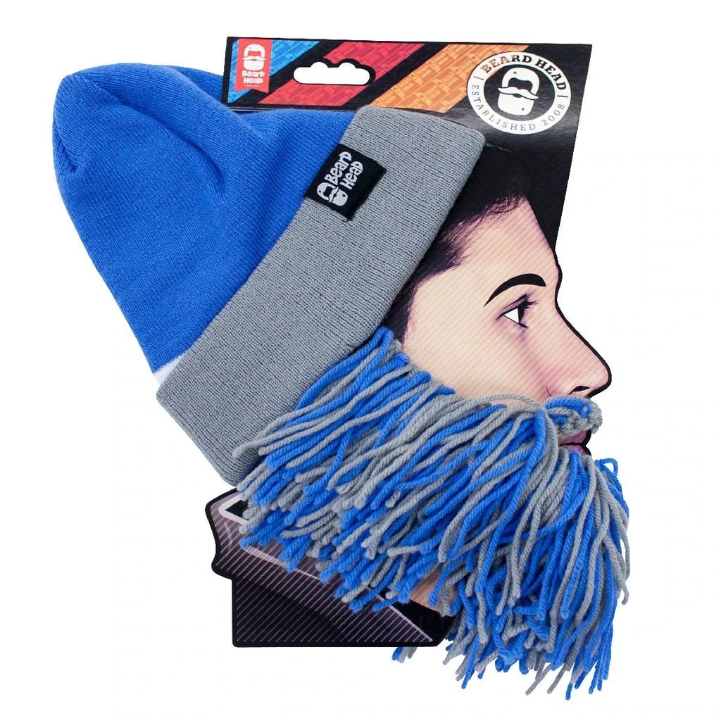 Beard Head Detroit Lions Colors Barbarian Bearded Face Mask & Hat