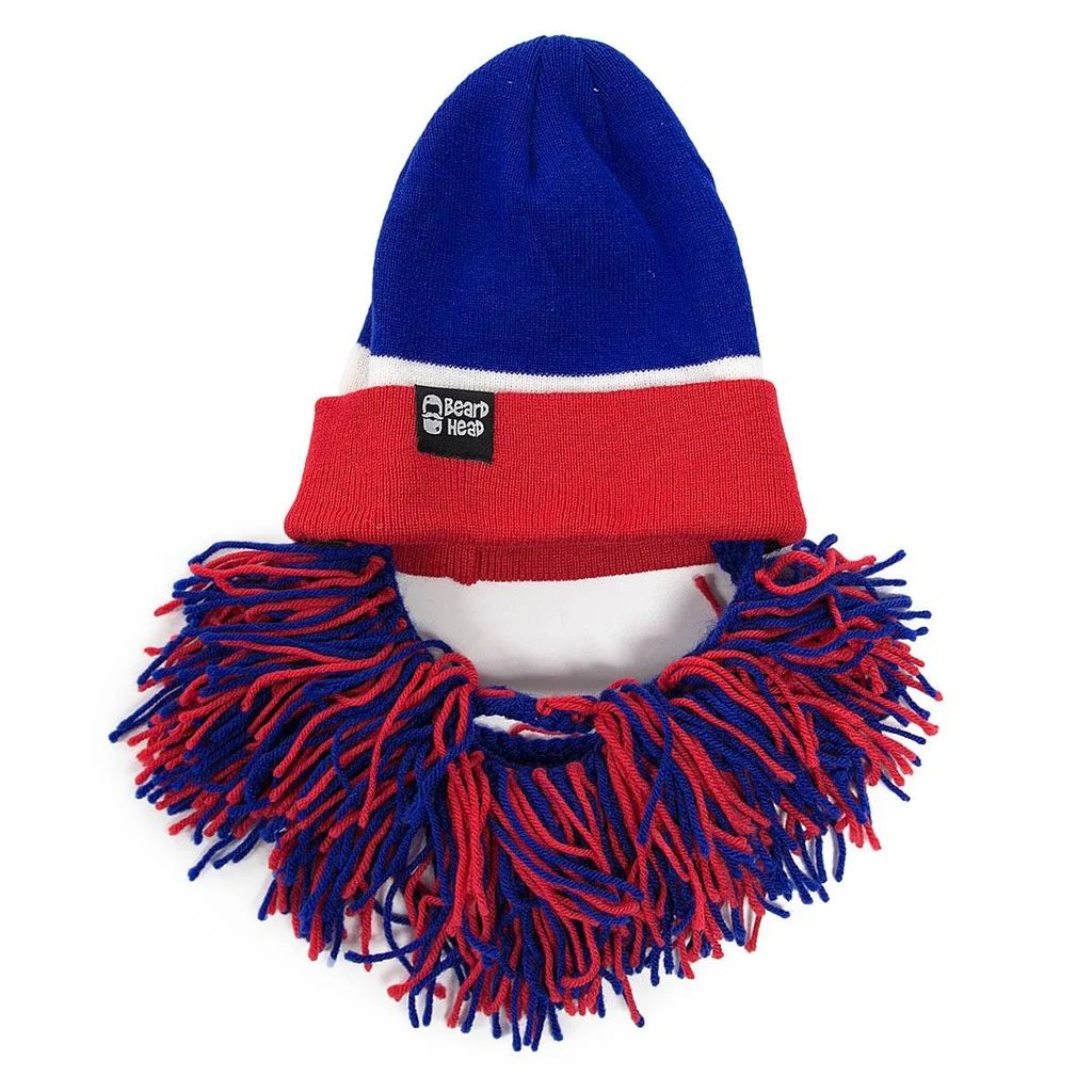 Beard Head New York Rangers Colors Barbarian Bearded Face Mask & Hat