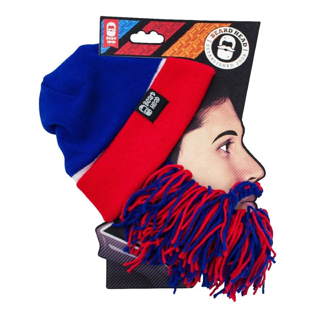 Beard Head New York Rangers Colors Barbarian Bearded Face Mask & Hat