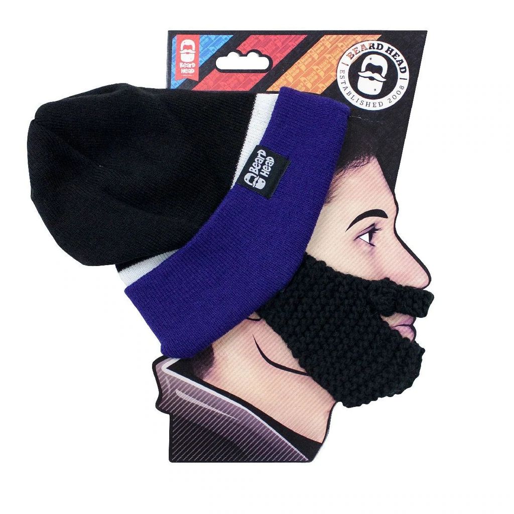 Beard Head Baltimore Ravens Colors Stubble Bearded Face Mask & Hat