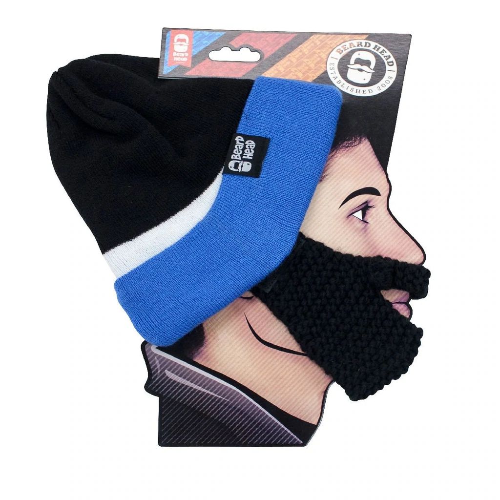 Beard Head Carolina Panthers Colors Stubble Bearded Face Mask & Hat