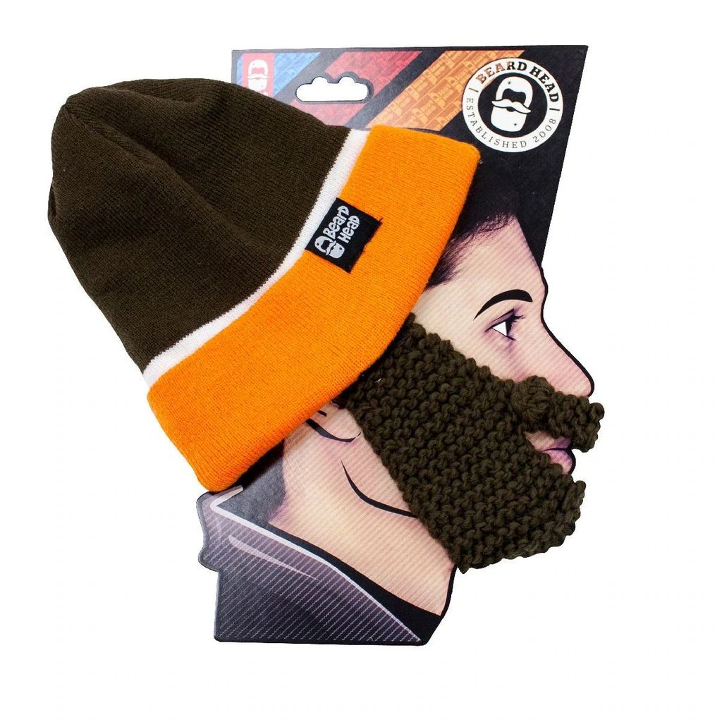Beard Head Cleveland Browns Colors Stubble Bearded Face Mask & Hat