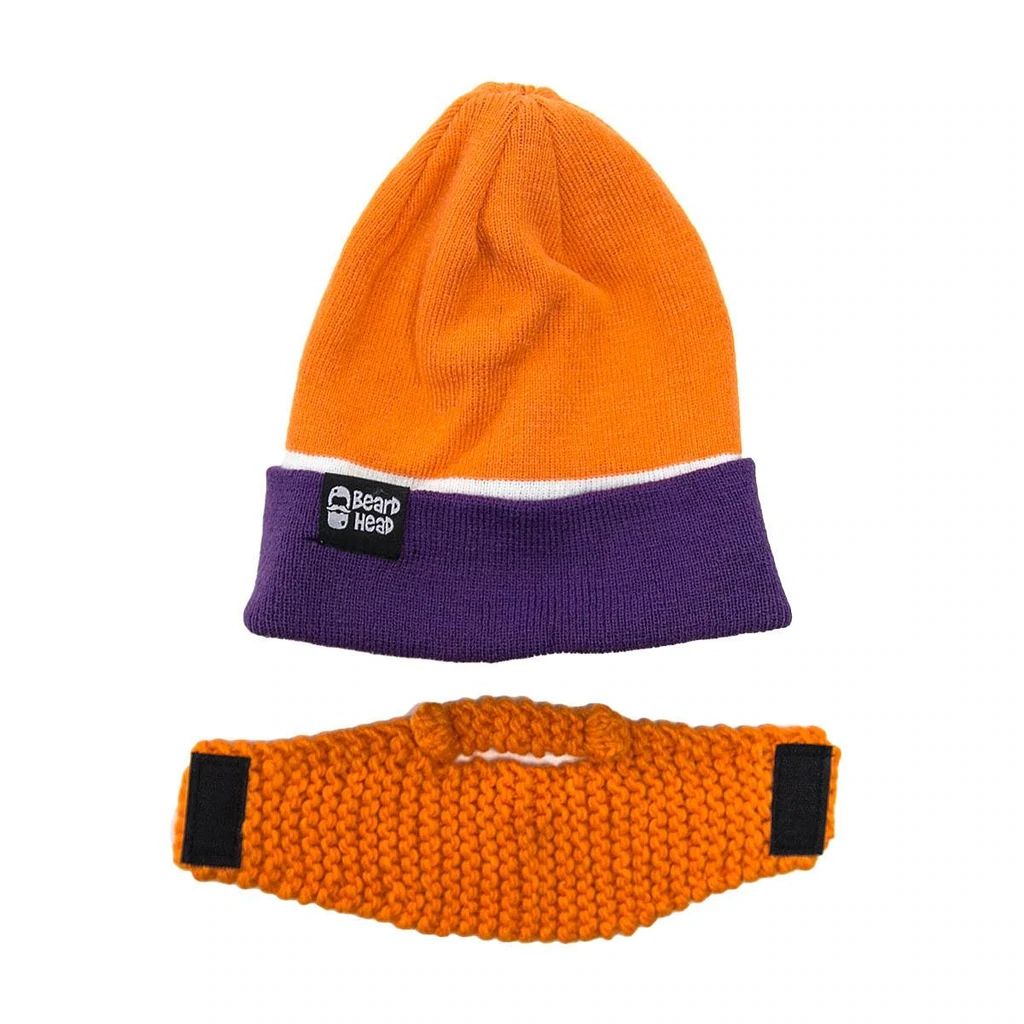 Beard Head Clemson Tigers Colors Stubble Bearded Face Mask & Hat