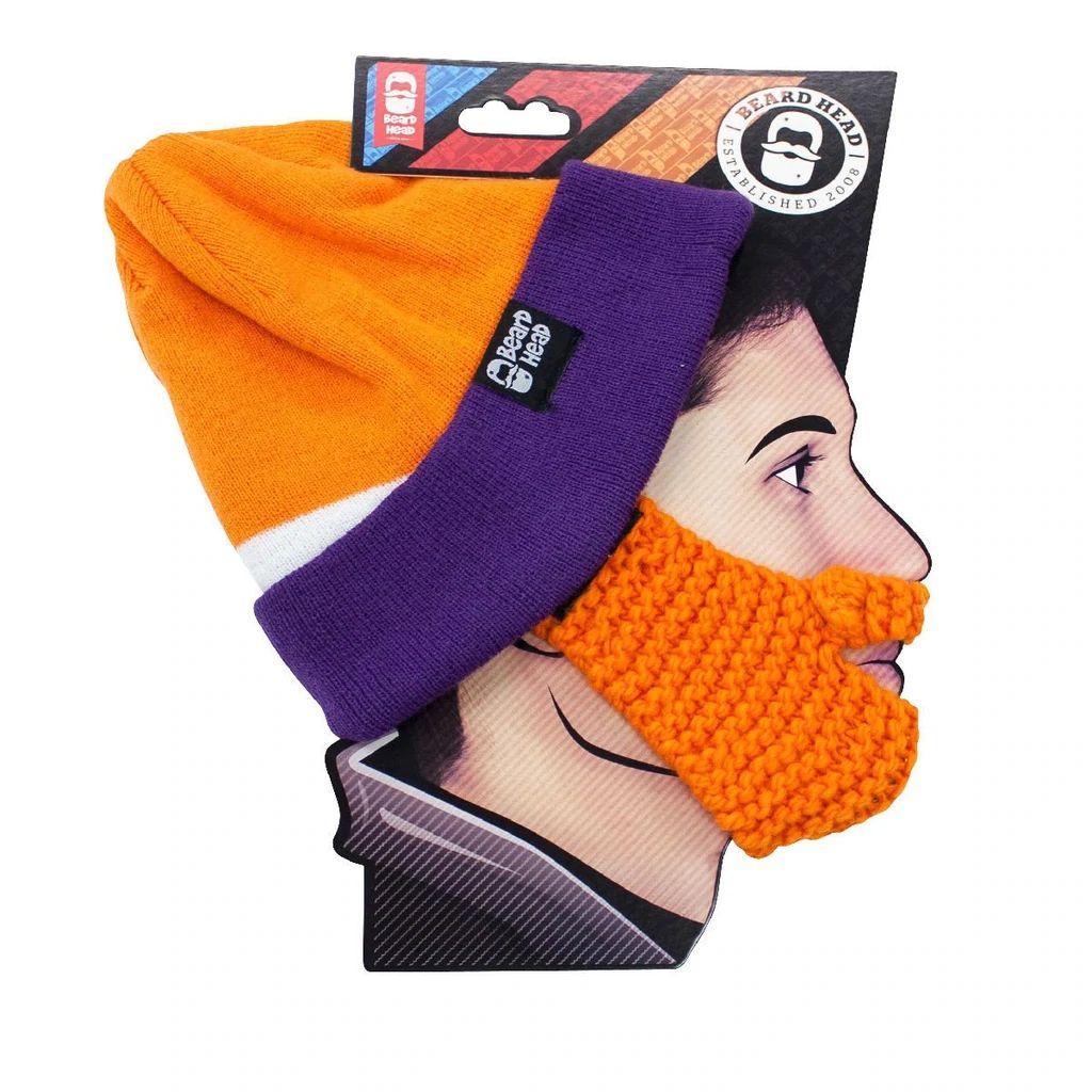 Beard Head Clemson Tigers Colors Stubble Bearded Face Mask & Hat