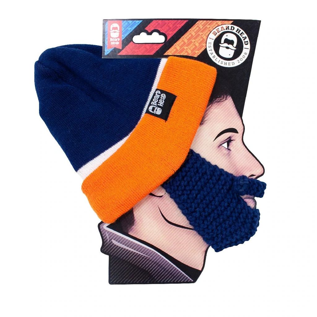 Beard Head Denver Broncos Colors Stubble Bearded Face Mask & Hat